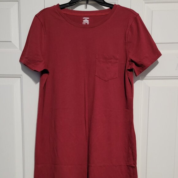 Jockey Casual T-Shirt Dress, Red Resin, Large - Picture 1 of 10